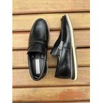 Sapato Social Oxford Brogue Bico Redondo Masculino Em Couro Preto