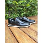 Sapato Social Oxford Brogue Bico Redondo Masculino Em Couro Preto