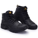 Bota Masculina, Cuturno Masculino, Coturno Couro Legitimo Motoqueiro, Bombeiro, Policial, Direto de fabrica