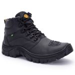 Bota Masculina, Cuturno Masculino, Coturno Couro Legitimo Motoqueiro, Bombeiro, Policial, Direto de fabrica