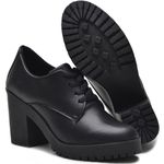 Sapato Oxford Sola Tratorada Feminino Pimpinella Preto Fosco