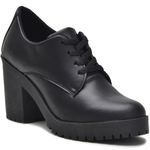 Sapato Oxford Sola Tratorada Feminino Pimpinella Preto Fosco