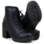 Bota 6209 Cano Curto Sola Tratorada Pimpinella Preto Fosco