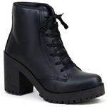 Bota 6209 Cano Curto Sola Tratorada Pimpinella Preto Fosco