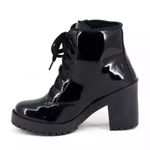 Bota 6209 Cano Curto Sola Tratorada Pimpinella Preto Verniz