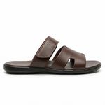 Chinelo Masculino em Couro NJ2 Café - Leveza e Elegância 