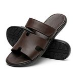 Chinelo Masculino em Couro NJ2 Café - Leveza e Elegância 
