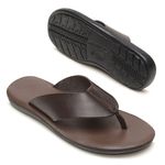 Chinelo Masculino em Couro R13 CAFE