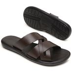 Chinelo Masculino em Couro R24 MARROM