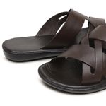 Chinelo Masculino em Couro R24 MARROM