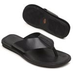 Chinelo Masculino em Couro R25 PRETO