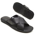 Chinelo Masculino em Couro R16 PRETO