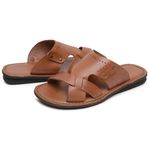 Chinelo Masculino em Couro R27 CONHAQUE