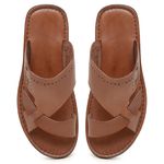 Chinelo Masculino em Couro R27 CONHAQUE