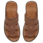 Chinelo Masculino em Couro R17 MARROM