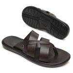 Chinelo Masculino em Couro R15 MARROM