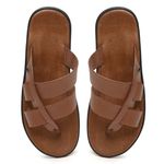 Chinelo Masculino em Couro R15 CONHAQUE