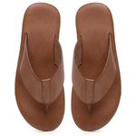 Chinelo Masculino em Couro R13 CONHAQUE