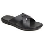 Chinelo Masculino em Couro R9 PRETO
