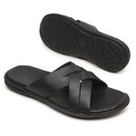 Chinelo Masculino em Couro R9 PRETO