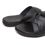 Chinelo Masculino em Couro R9 PRETO