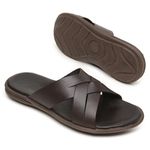 Chinelo Masculino em Couro R9 MARROM