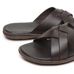 Chinelo Masculino em Couro R9 MARROM
