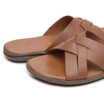 Chinelo Masculino em Couro R9 CONHAQUE