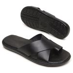 Chinelo Masculino em Couro R3 PRETO