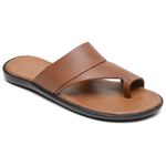Chinelo Masculino em Couro R3 CONHAQUE