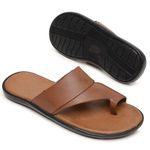 Chinelo Masculino em Couro R3 CONHAQUE