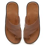 Chinelo Masculino em Couro R3 CONHAQUE