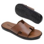 Chinelo Masculino em Couro NJ Conhaque - Leveza e Elegância