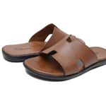 Chinelo Masculino em Couro NJ Conhaque - Leveza e Elegância