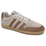 Tênis Feminino em Couro Mel e Linho - Tendência e Conforto