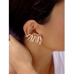 Brinco Ouro Earcuff Cravejado FIKA + AMMI