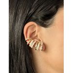 Brinco Ouro Earcuff Cravejado FIKA + AMMI