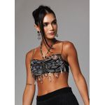 Top Cristais Jurerê Preto/Prata