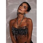 Top Cristais Jurerê Preto/Prata