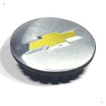 Kit 4 Calotinhas Miolo Centro Roda GM Cruze/Sonic/Tracker Prata Escovado com Emblema