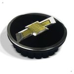 Kit 4 Calotinhas Miolo Centro Roda GM Cruze/Sonic/Tracker Preto com Emblema Dourado