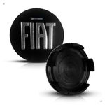 Kit 4 Calotinhas Centro de Roda Fiat Toro Preto Repuxo – Encaixe Preciso + Visual Original Fiat