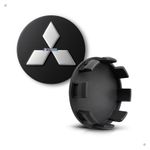 Kit 4 Calotinhas Mitsubishi Triton/TR4 – Preto com Detalhe Cromado para Rodas Originais