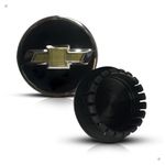 Kit 4 Calotinhas Miolo Centro Roda GM Cruze/Sonic/Tracker Preto com Emblema Dourado