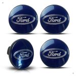 Kit 4 Calotinhas Centro de Roda Ford Azul - Encaixe Perfeito + Estilo Original nas Rodas