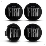 Kit 4 Calotinhas Centro de Roda Fiat Toro Preto Repuxo – Encaixe Preciso + Visual Original Fiat