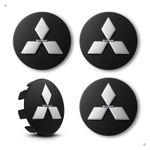 Kit 4 Calotinhas Mitsubishi Triton/TR4 – Preto com Detalhe Cromado para Rodas Originais