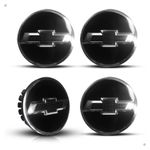 Kit 4 Calotinhas Miolo Centro Roda GM Cruze/Sonic/Tracker com Emblema Preto Camaro