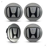 Kit 4 Calotinhas Honda Civic Prata com Emblema – Acabamento Original e Encaixe Perfeito nas Rodas
