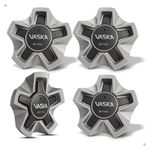 Kit 4 Calotas Vaska VK280 Prata com Emblema Cromado – Encaixe Seguro e Estilo Premium